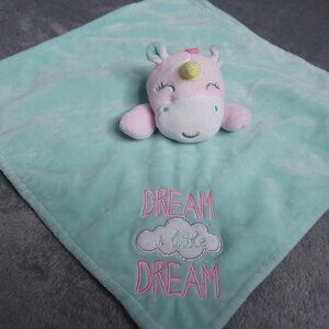 Baby Starters Hippo Unicorn Lovey Security Blanket Embroidered Dream Motif